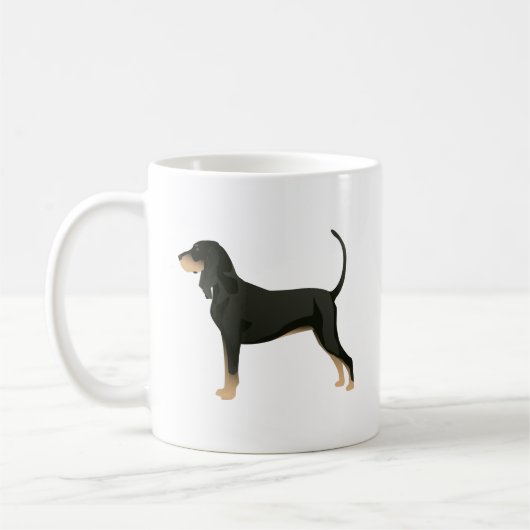 Mug Noir et Tan Coonhound Basic race personnalisable (Gauche)