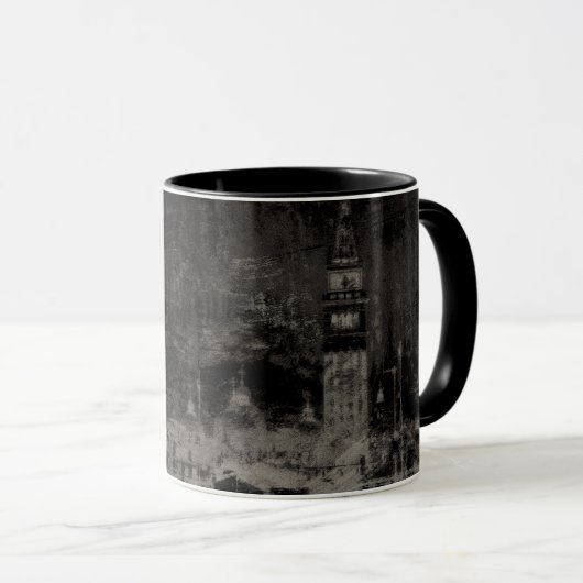 Mug Noir et Taupe en survol Skyline Venise Italie (Devant droit)