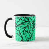 Mug Noir et turquoise abstrait (Gauche)