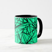 Mug Noir et turquoise abstrait (Devant droit)