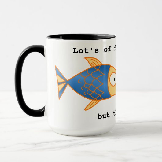Mug Noir fait sur commande sonnerie ZAZZ_IT de poisson (Gauche)