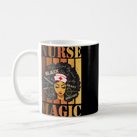 Mug Noir forte infirmière Afro Love Melanin Afro Ameri (Gauche)