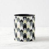 Mug Noir, gris, chevron jaune (Centre)