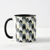 Mug Noir, gris, chevron jaune (Gauche)