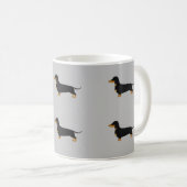 Mug noir gris daschund (Devant droit)