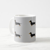 Mug noir gris daschund (Devant gauche)