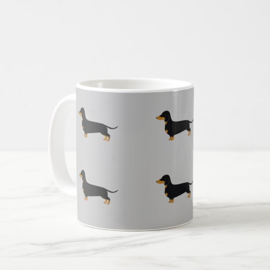 Mug noir gris daschund (Devant gauche)