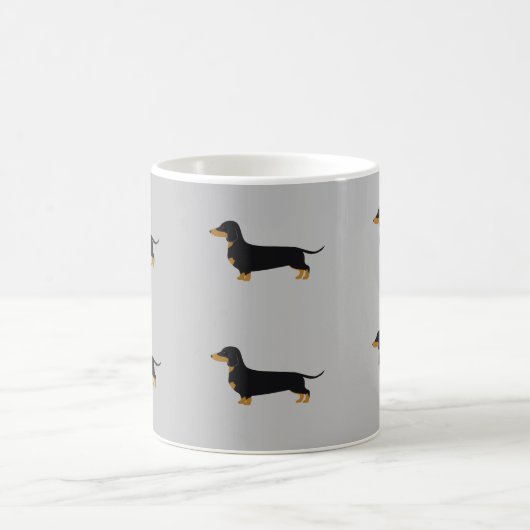 Mug noir gris daschund (Centre)