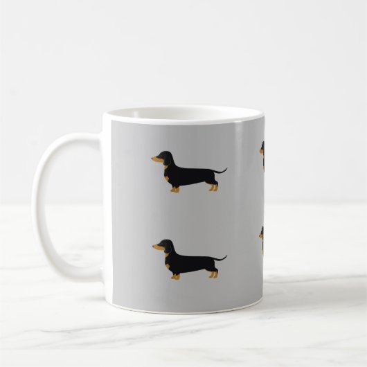 Mug noir gris daschund (Gauche)