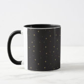 Mug Noir heureux de retraite et étoiles d'or (Gauche)