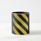 Mug Noir Jaune Danger Stripes Ingénieur de constructio (Centre)