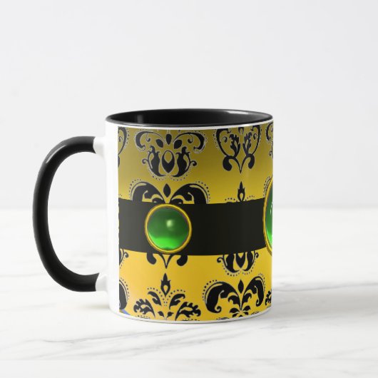 MUG NOIR JAUNE DOMMASQUE EMERALD GREEN GEM MONOGRAM (Gauche)