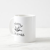 Mug Noir Joyeux rennes de Noël (Devant gauche)
