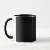 Mug noir lettre R dorée | Mug à monogramme minimal (Gauche)