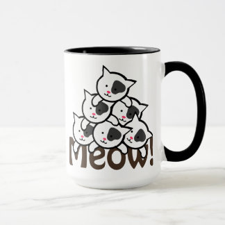 Mug Noir mignon de chat (Meow)