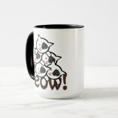 Mug Noir mignon de chat (Meow) (Devant gauche)