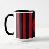 Mug Noir Moderne Avec Rouges Stripes Steroll Nom De Fa (Gauche)