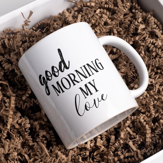 Mug Noir moderne bon matin mon amour