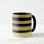 Mug Noir moderne & Brush or Brush Stroke Stripe Chic (Devant droit)