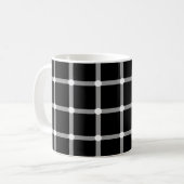 Mug Noir moderne de motif + illusion optique de point (Devant gauche)