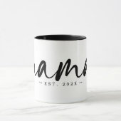 Mug Noir moderne Est, Année Texte MAMA Blanc (Centre)