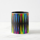 Mug [Noir moderne géométrique de harlequin de fiesta (Centre)