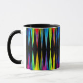 Mug [Noir moderne géométrique de harlequin de fiesta (Gauche)