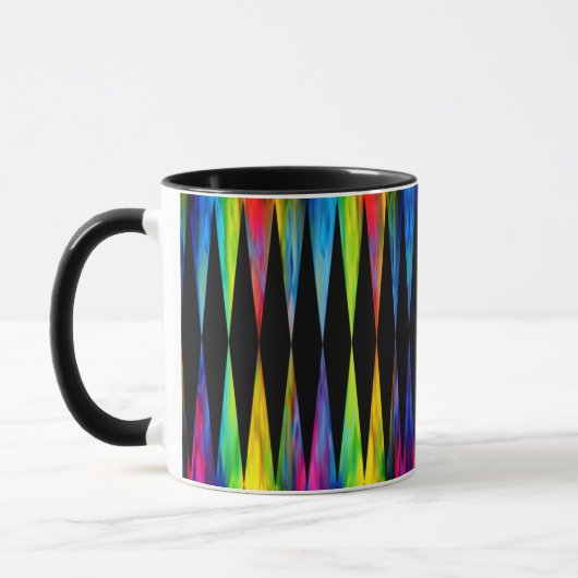 Mug [Noir moderne géométrique de harlequin de fiesta (Gauche)