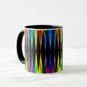 Mug [Noir moderne géométrique de harlequin de fiesta (Devant gauche)
