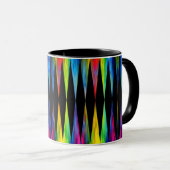 Mug [Noir moderne géométrique de harlequin de fiesta (Devant droit)