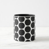 MUG NOIR MODERNE, POIS BLANCS (Centre)