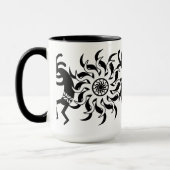 Mug Noir N Blanc Sud-Ouest Kokopelli Soleil Tribal (Gauche)