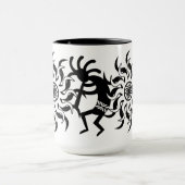 Mug Noir N Blanc Sud-Ouest Kokopelli Soleil Tribal (Centre)