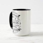Mug Noir n muqueuse blanche (Devant gauche)