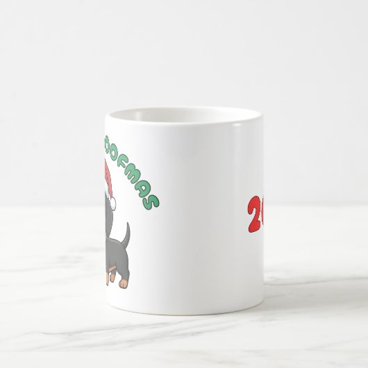 Mug noir Noël : Joyeuses Woofmas (Centre)