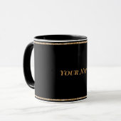 Mug Noir noir, MODÈLE simple et élégant (Devant gauche)