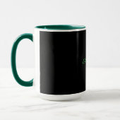 Mug Noir-noir, simplement élégant, garniture verte, (Gauche)