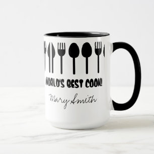 Mug Noir nommé fait sur commande du meilleur cuisinier