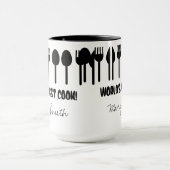 Mug Noir nommé fait sur commande du meilleur cuisinier (Centre)