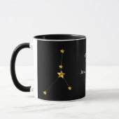 Mug Noir or Cancer étoile constance anniversaire (Gauche)