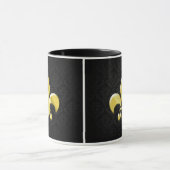 Mug Noir/or Damask Fleur de Lis (Centre)