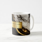 Mug Noir Or moderne et blanc Nom personnalisé Affaires (Devant droit)