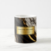 Mug Noir Or moderne et blanc Nom personnalisé Affaires (Centre)
