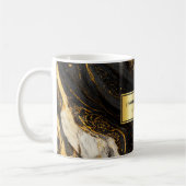 Mug Noir Or moderne et blanc Nom personnalisé Affaires (Gauche)