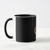 Mug Noir or monogramme initiales moderne élégant perso (Gauche)
