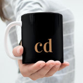 Mug Noir or monogramme initiales personnalisation mode