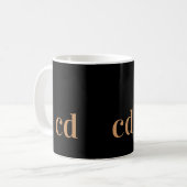 Mug Noir or monogramme initiales personnalisation mode (Devant gauche)