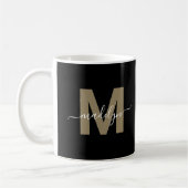 Mug Noir Or Nom initial Monogramme (Gauche)