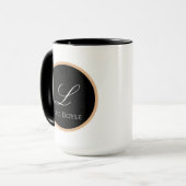 Mug Noir & Or Personnalisé Nom initial Logo Personnali (Devant gauche)