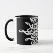 Mug Noir ornemental Arbre Clef Monogramme (Gauche)